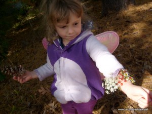 K showing her packing tape bracelet