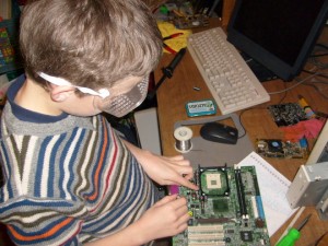 B with a circuit board