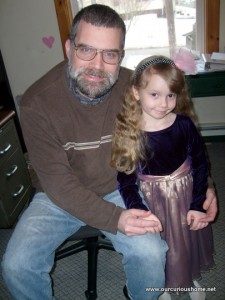 Daddy and K in her party dress