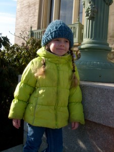 K wearing Daddy's Hat