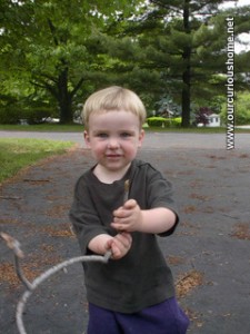 M with a stick