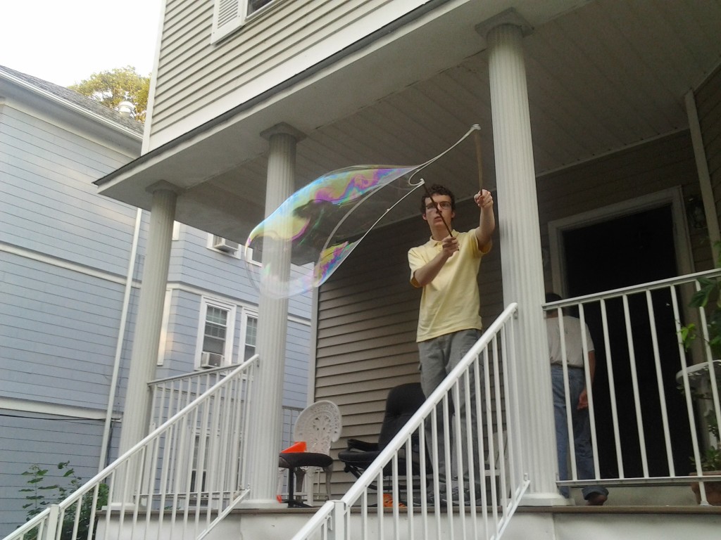 Ben making a huge bubble