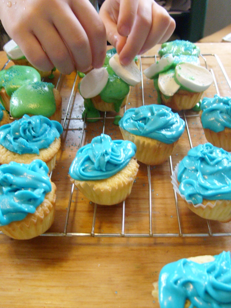 gf cupcakes we made with some neighbor girls for their sister's birthday