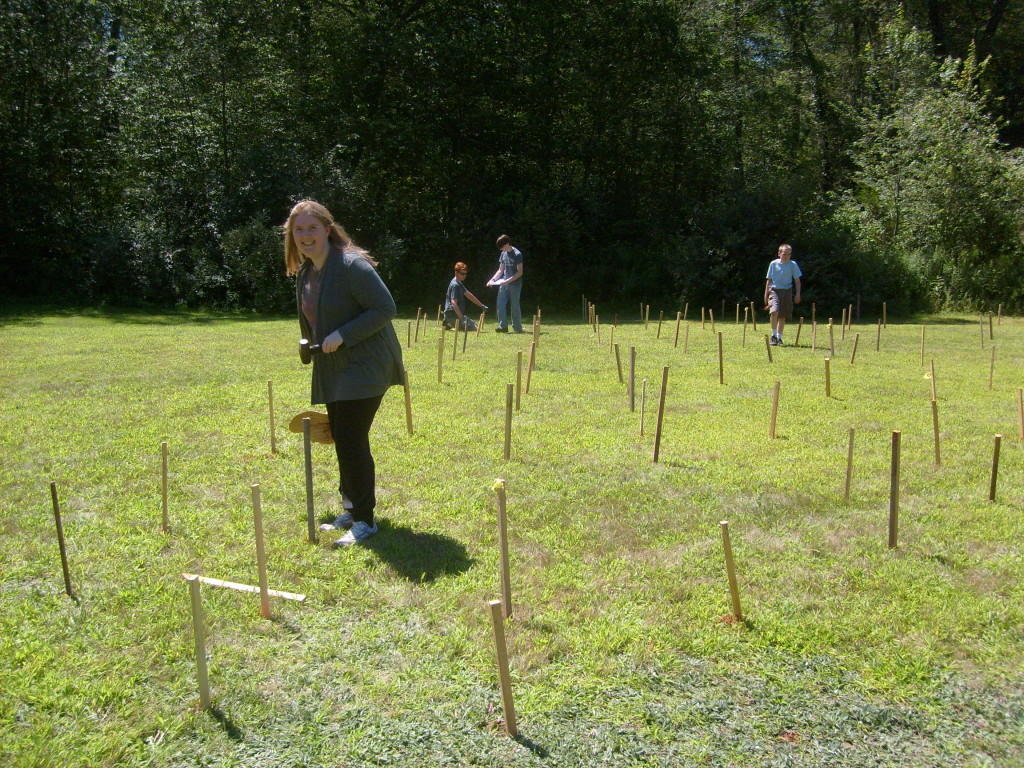 J. pounding maze stakes