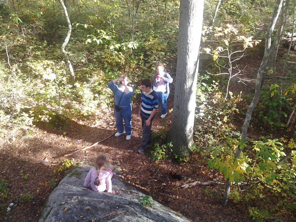 The photo of K, Me, Ben and Mom that Dan took from on the rock