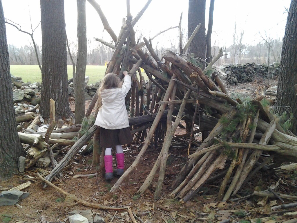 K working on the lean-to at Caratunk