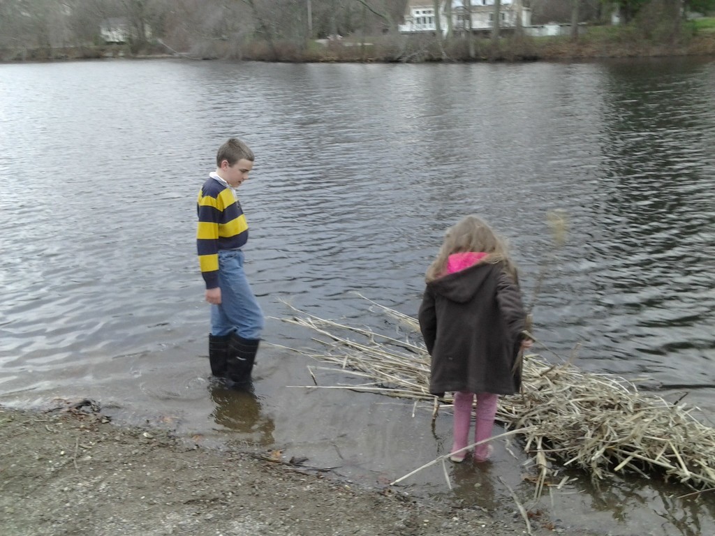 M and K launch the SS "ReedWreck" into Mechanics Pond