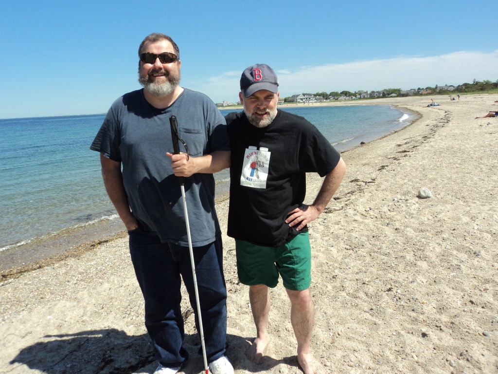 Warren and Dan on the beach at Cape Cod Cannal