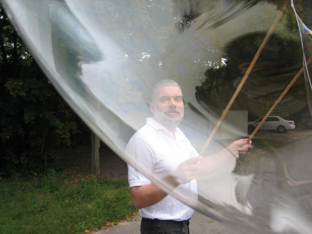 Dan through a bubble