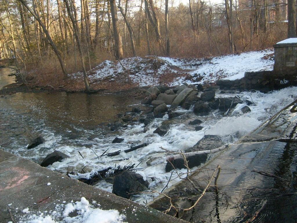 the dam on Mechanic's Pond