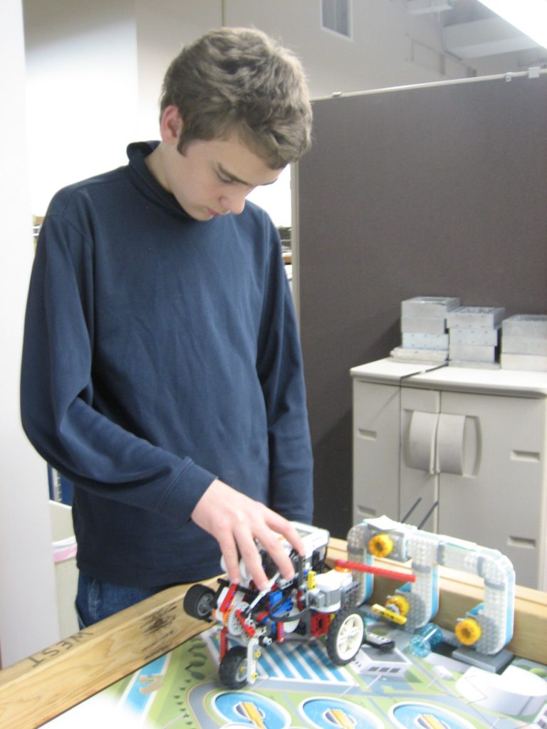 Matt with robot at Lego Club